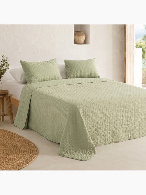 Set couvre-lit uni matelassé avec taie d’oreiller - Kiabi