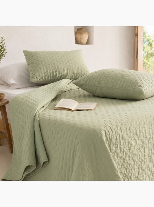 Set couvre-lit uni matelassé avec taie d’oreiller - Kiabi