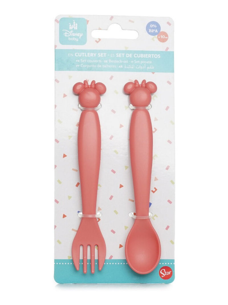 Set de 2 couverts silhouette minnie collector Rose - Kiabi