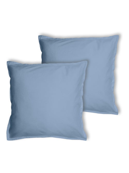 Set de 2 taies d'oreiller unies à volant, coton lavé - Kiabi Set de 2 taies d'oreiller unies à volant, coton lavé - Kiabi