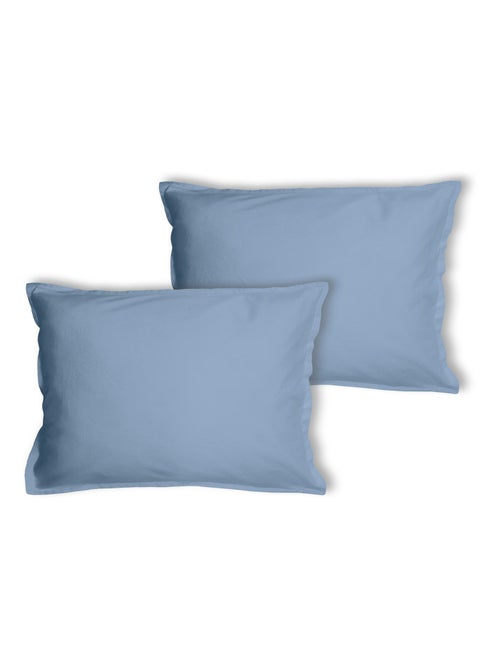 Set de 2 taies d'oreiller unies à volant, coton lavé - Kiabi Set de 2 taies d'oreiller unies à volant, coton lavé - Kiabi