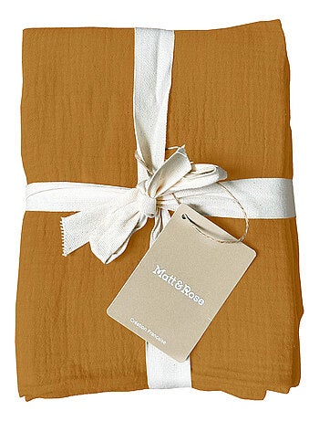 Set de 2 taies d'oreiller unies en coton, gaze de coton