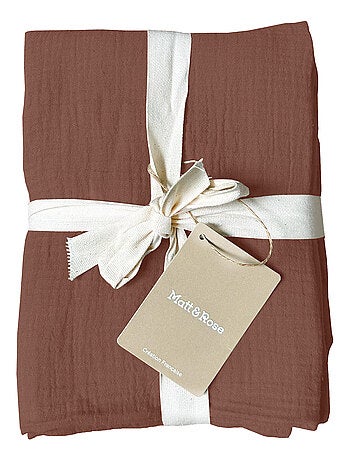Set de 2 taies d'oreiller unies en coton, gaze de coton