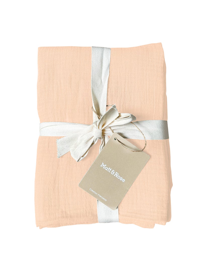 Set de 2 taies d'oreiller unies en coton, gaze de coton Nude - Kiabi