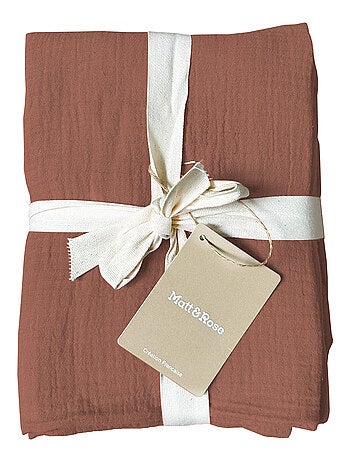 Set de 2 taies d'oreiller unies en coton, gaze de coton