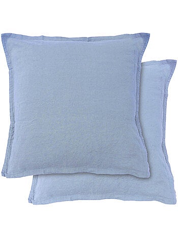 Set de 2 taies d'oreiller unies en lin, passion lin