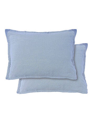 Set de 2 taies d'oreiller unies en lin, passion lin