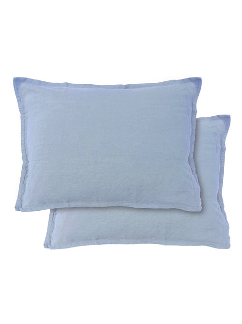 Set de 2 taies d'oreiller unies en lin, passion lin - Kiabi Set de 2 taies d'oreiller unies en lin, passion lin - Kiabi