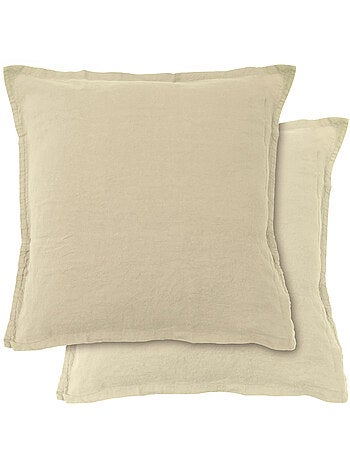 Set de 2 taies d'oreiller unies en lin, passion lin