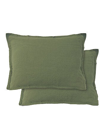Set de 2 taies d'oreiller unies en lin, passion lin