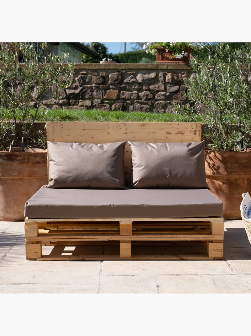Set de 3 coussins palette extérieur  imperméable et déhoussable MINORQUE Beige - Kiabi