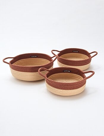 Set de 3 paniers avec corde