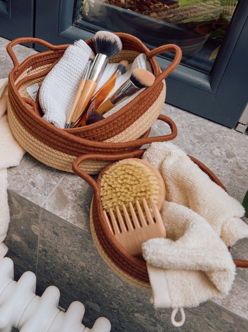 Set de 3 paniers avec corde - Kiabi