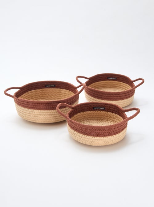 Set de 3 paniers avec corde - Kiabi