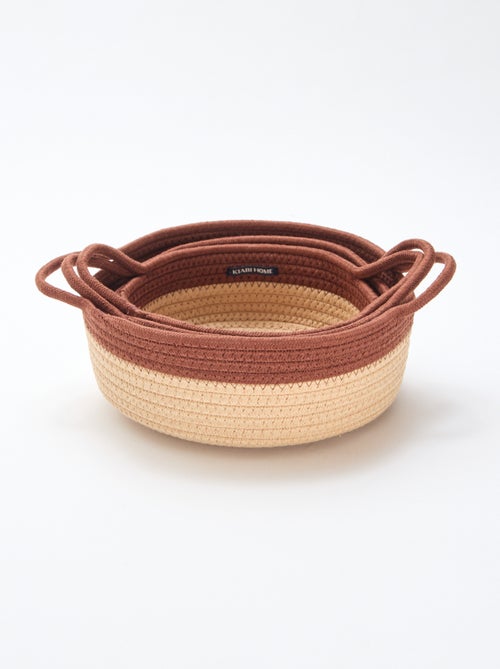 Set de 3 paniers avec corde - Kiabi