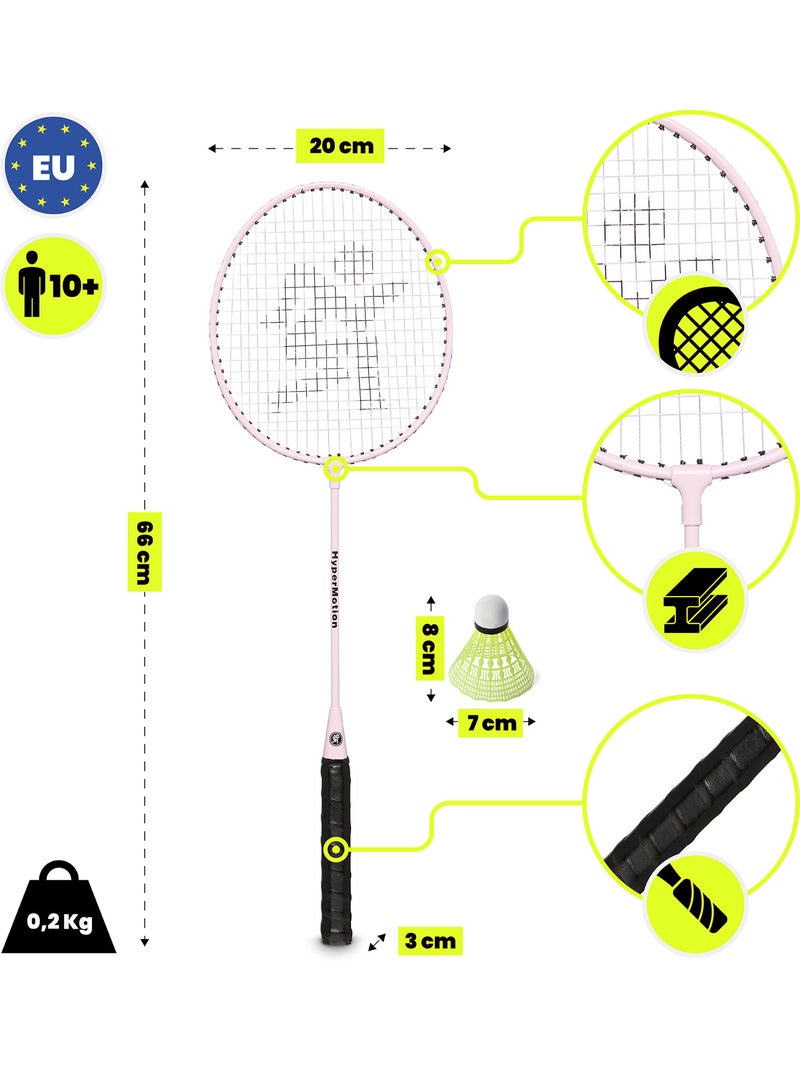 Set de badminton hypermotion – 2 raquettes, 1 volant Rose - Kiabi