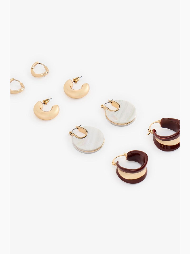 Set de boucles d’oreilles adele penti Marron noisette - Kiabi