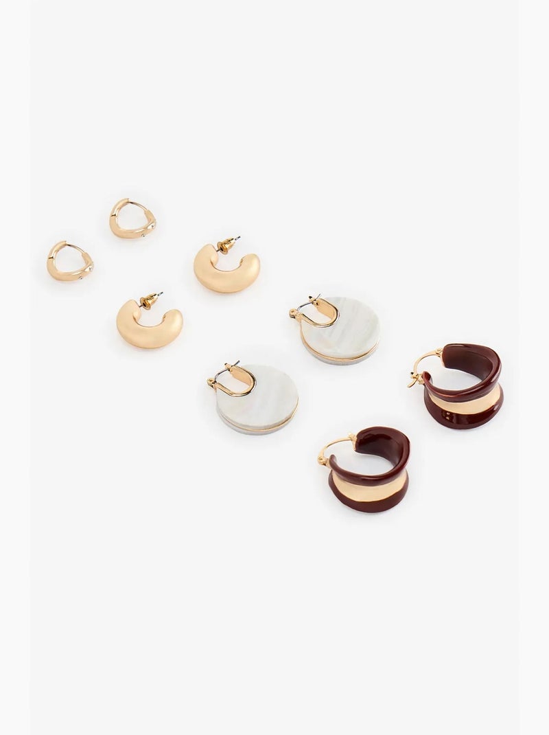 Set de boucles d’oreilles adele penti Marron noisette - Kiabi