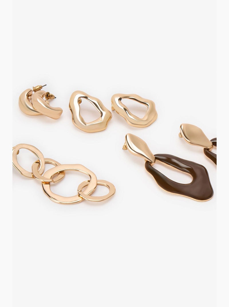 Set de boucles d'oreilles julie penti Marron noisette - Kiabi