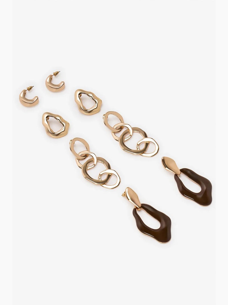 Set de boucles d'oreilles julie penti Marron noisette - Kiabi
