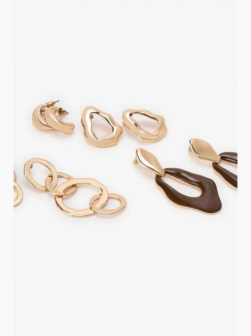 Set de boucles d'oreilles julie penti Marron noisette - Kiabi