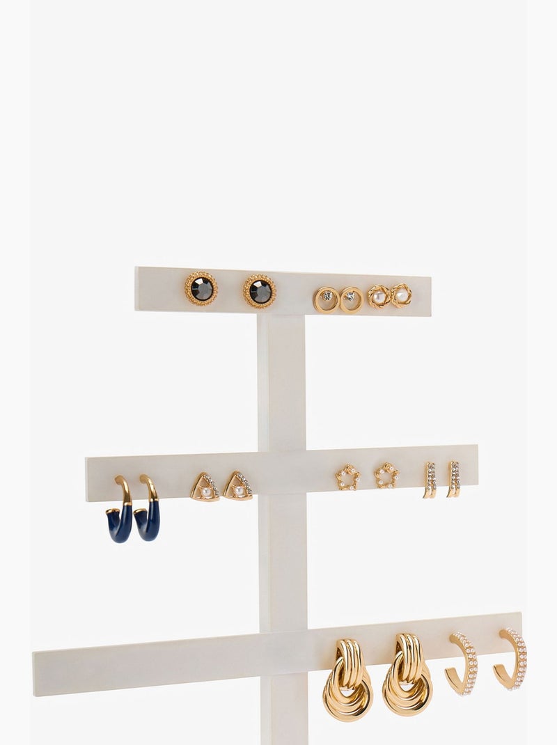 Set de boucles d'oreilles mara penti Bleu Blanc - Kiabi