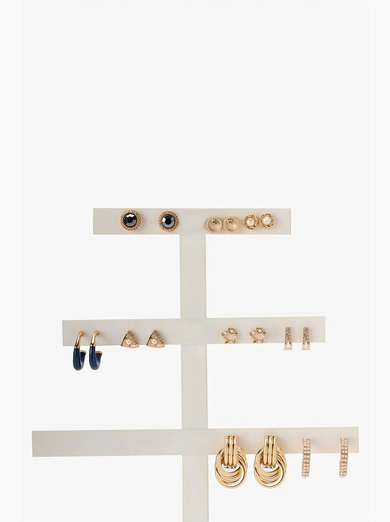 Set de boucles d'oreilles mara penti Bleu Blanc - Kiabi