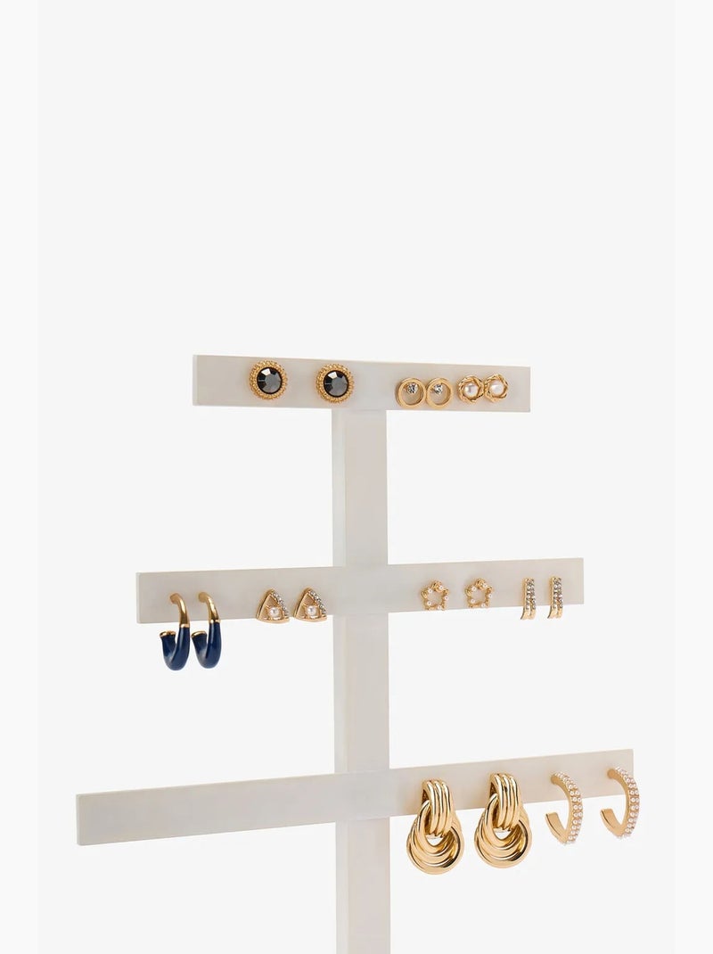 Set de boucles d'oreilles mara penti Bleu Blanc - Kiabi