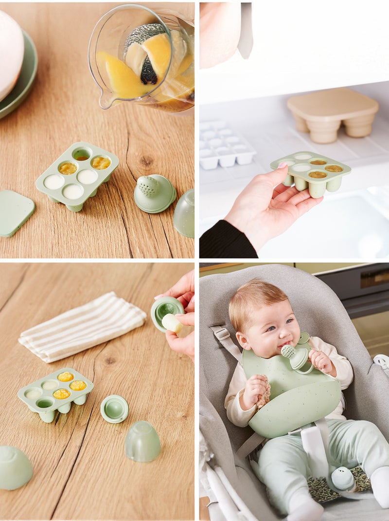 Set de contenants et grignoteuse en silicone Blanc - Kiabi