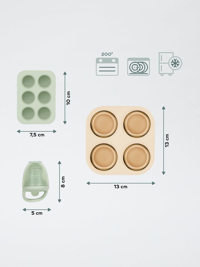 Set de contenants et grignoteuse en silicone Blanc - Kiabi