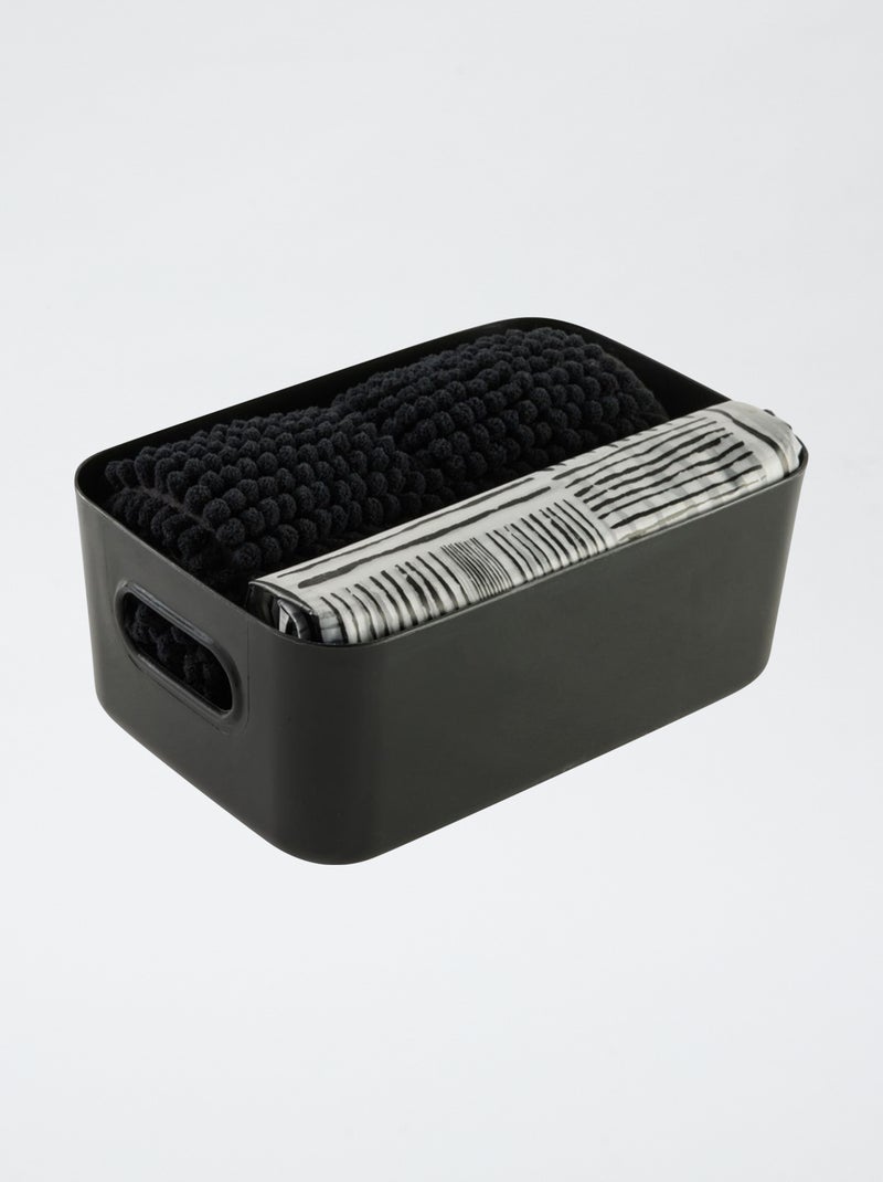 Set de douche panier + rideau de douche + tapis de douche Noir - Kiabi