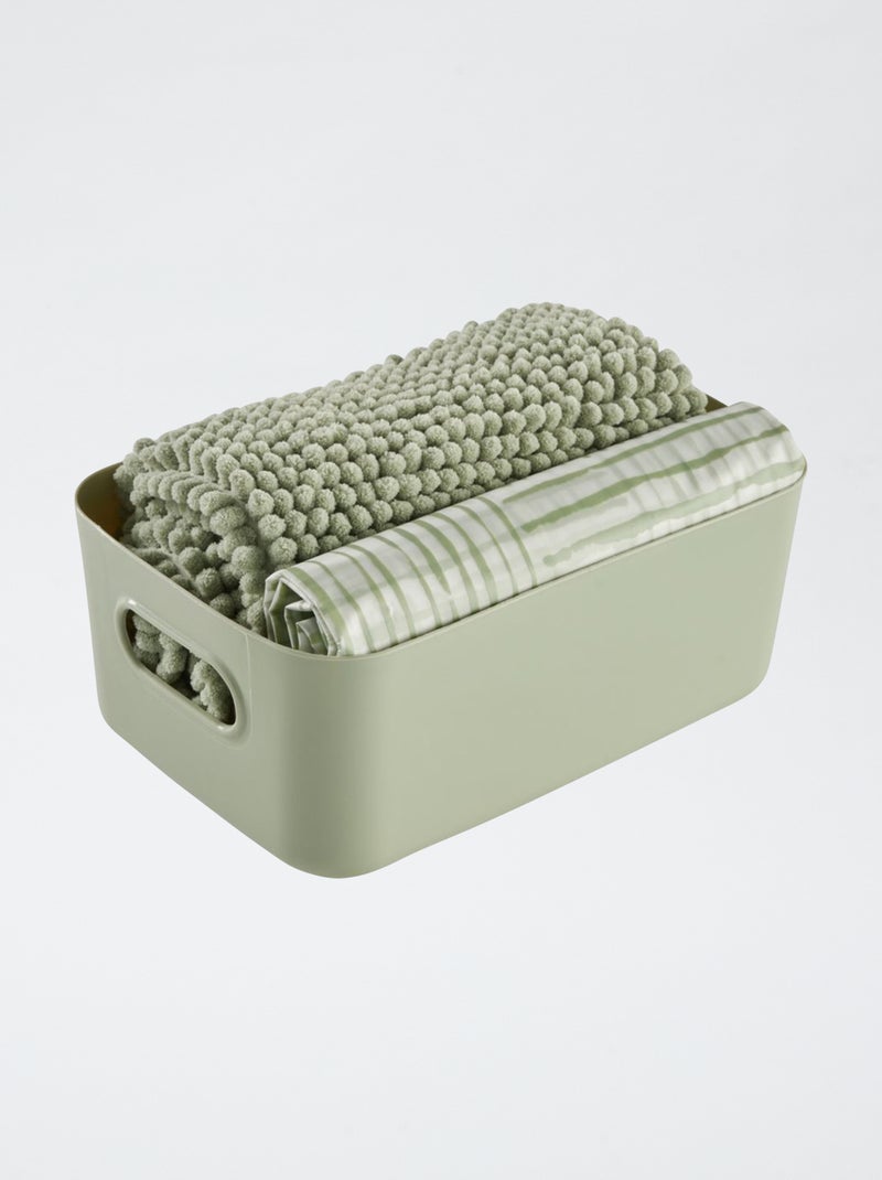 Set de douche panier + rideau de douche + tapis de douche Vert - Kiabi