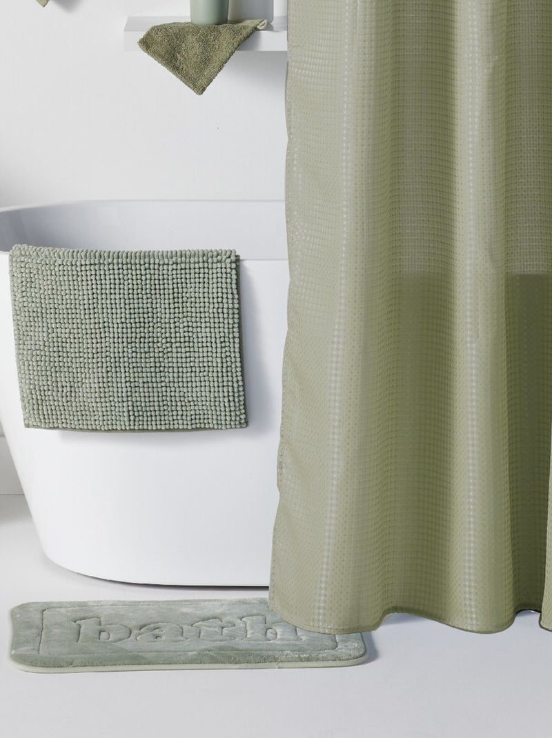 Set de douche panier + rideau de douche + tapis de douche Vert - Kiabi