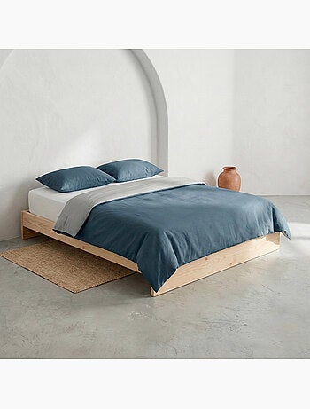 Set de housse de couette 100% coton, avec taie(s) d’oreiller, bicolore réversible - Gamusi.