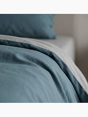 Set de housse de couette 100% coton, avec taie(s) d’oreiller, bicolore réversible - Gamusi.