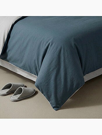 Set de housse de couette 100% coton, avec taie(s) d’oreiller, bicolore réversible - Gamusi.