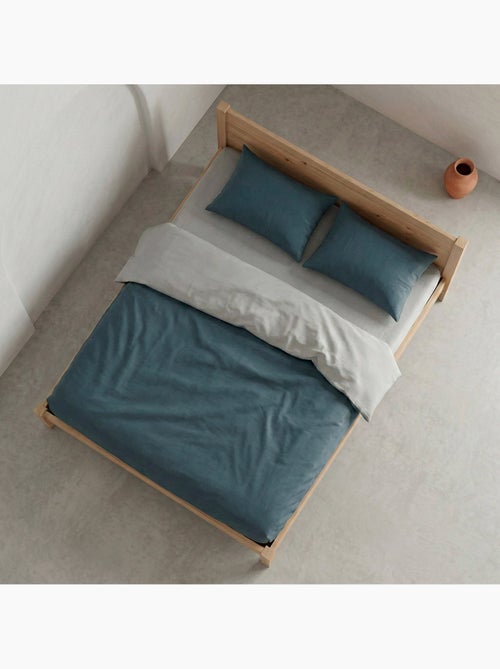 Set de housse de couette 100% coton, avec taie(s) d’oreiller, bicolore réversible - Gamusi. - Kiabi