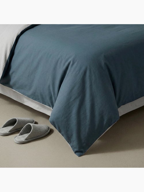 Set de housse de couette 100% coton, avec taie(s) d’oreiller, bicolore réversible - Gamusi. - Kiabi