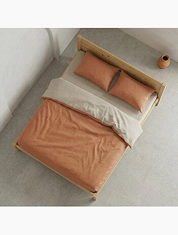 Set de housse de couette 100% coton, avec taie(s) d’oreiller, bicolore réversible - Gamusi.