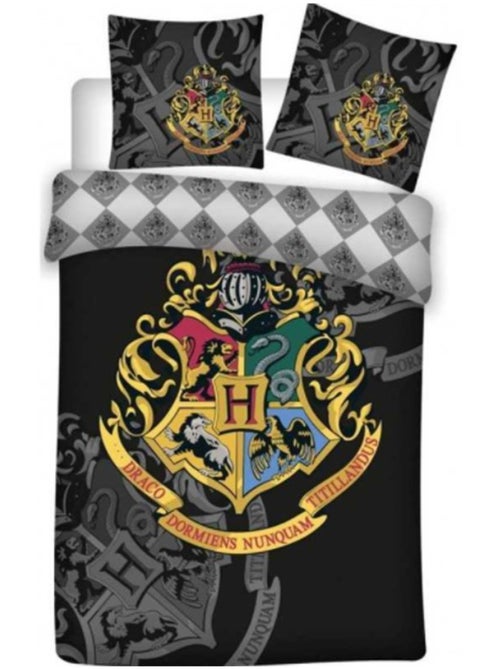 Set dekbedovertrek Harry Potter Zweinstein 140x200 cm met Kussensloop - Kiabi