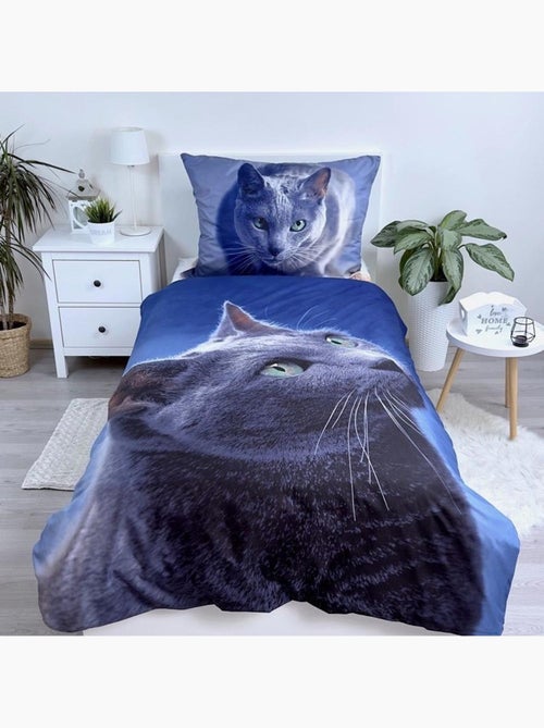 Set Dekbedovertrek Kat Grijs 140x200 cm met kussensloop - Geheel van bed - Kiabi Set Dekbedovertrek Kat Grijs 140x200 cm met kussensloop - Geheel van bed - Kiabi
