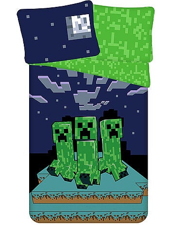 Set Dekbedovertrek Minecraft Survival Mode 140x200 cm + Kussensloop - 100% katoen