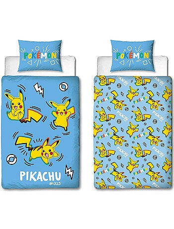 Set dekbedovertrek omkeerbaar 'Pokémon' Pikachu 140 x 200 cm – 63 x 63 cm
