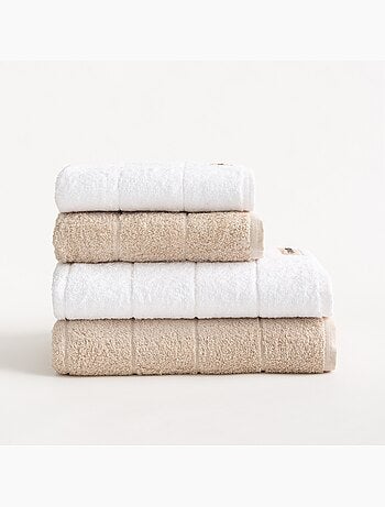 Set douche- en wastafelhanddoeken 100% katoen, 600 g/m², met ophanglus - Gamusi