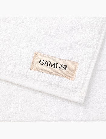 Set douche- en wastafelhanddoeken 100% katoen, 600 g/m², met ophanglus - Gamusi