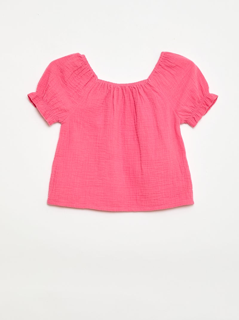Set effen blouse + short - 2-delig Rose - Kiabi