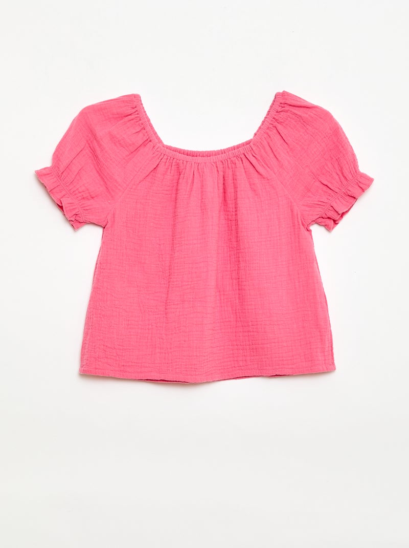 Set effen blouse + short - 2-delig Rose - Kiabi