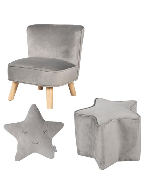 Set fauteuil + poef + sterrenkussen 'Lil Sofa' ROBA - Kiabi Set fauteuil + poef + sterrenkussen 'Lil Sofa' ROBA - Kiabi