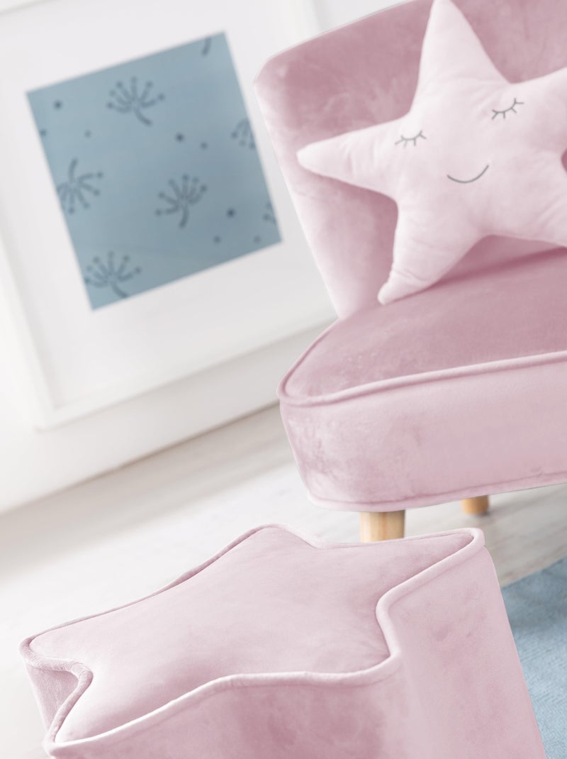 Set fauteuil + poef + sterrenkussen 'Lil Sofa' ROBA Lichtroze - Kiabi
