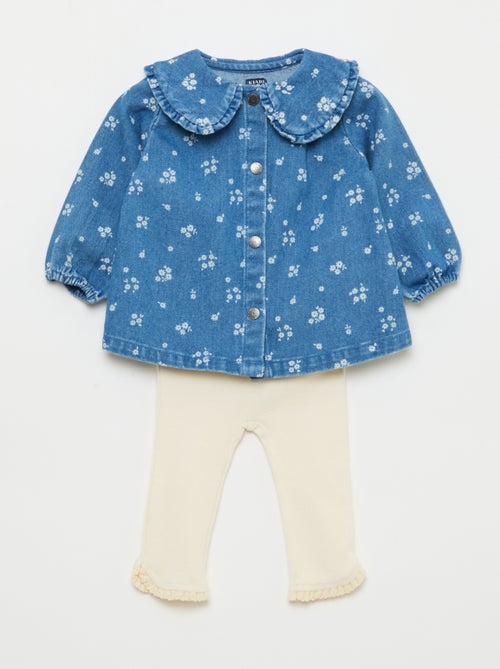 Set jeansblouse + legging - 2-delig - Kiabi
